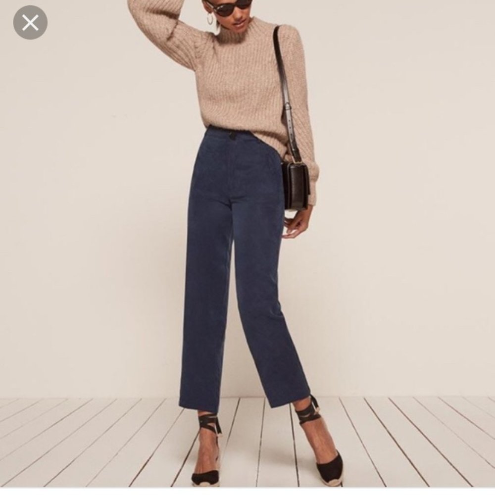 REFORMATION Keaton Pant in Navy Size 6